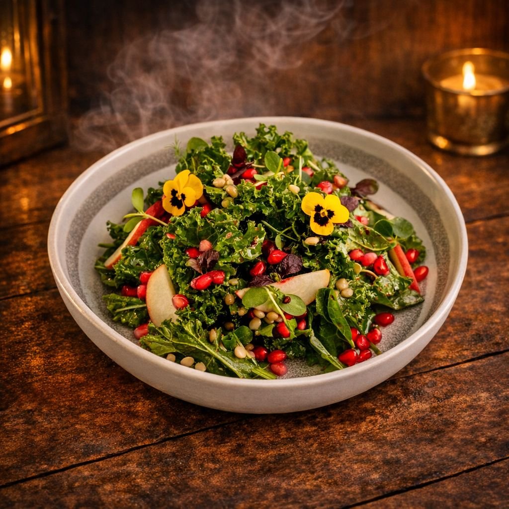 Fairy Garden Kale and Spinach Salad